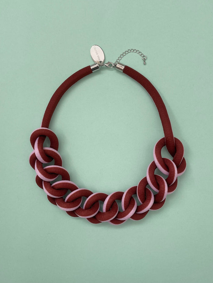 COLLAR CADENA lila/café #1