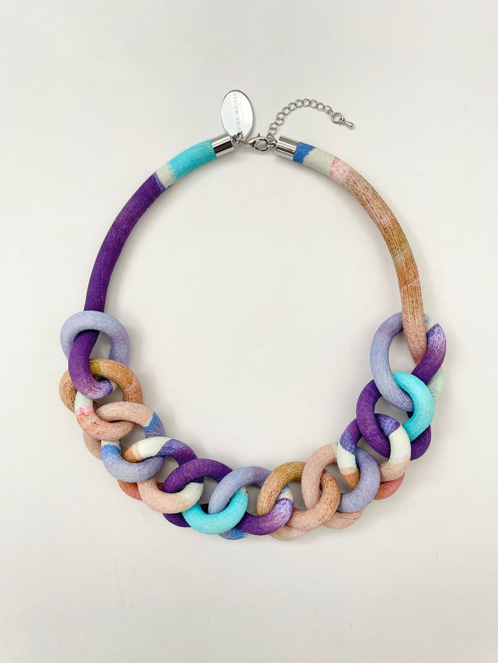 COLLAR CADENA multicolor tonos claros pintado #1