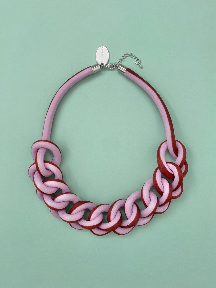 COLLAR CADENA lila/café #2