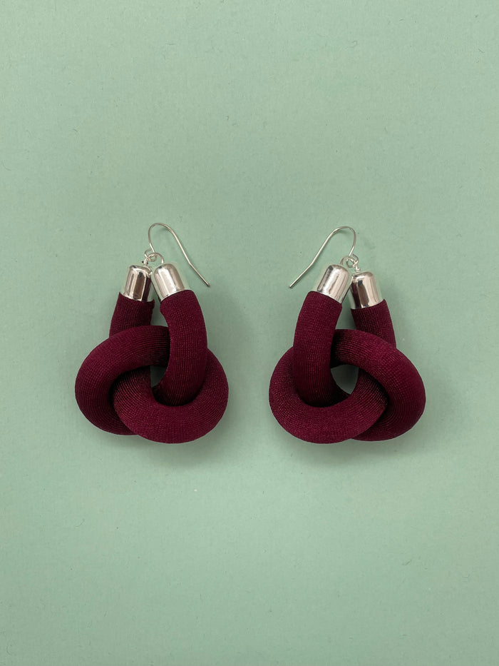 AROS NUDO COLGANTE burdeo