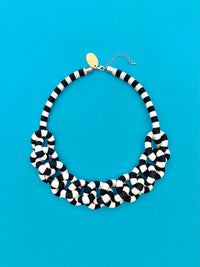 Collar Cadena - rayado blanco y negro