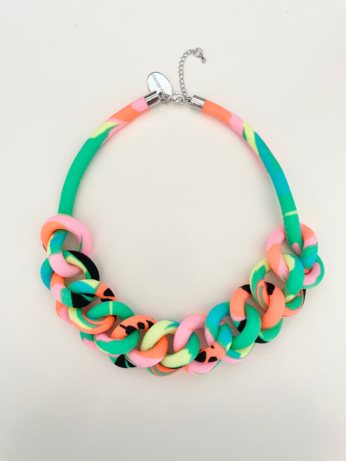 Collar Cadena multicolor flúor