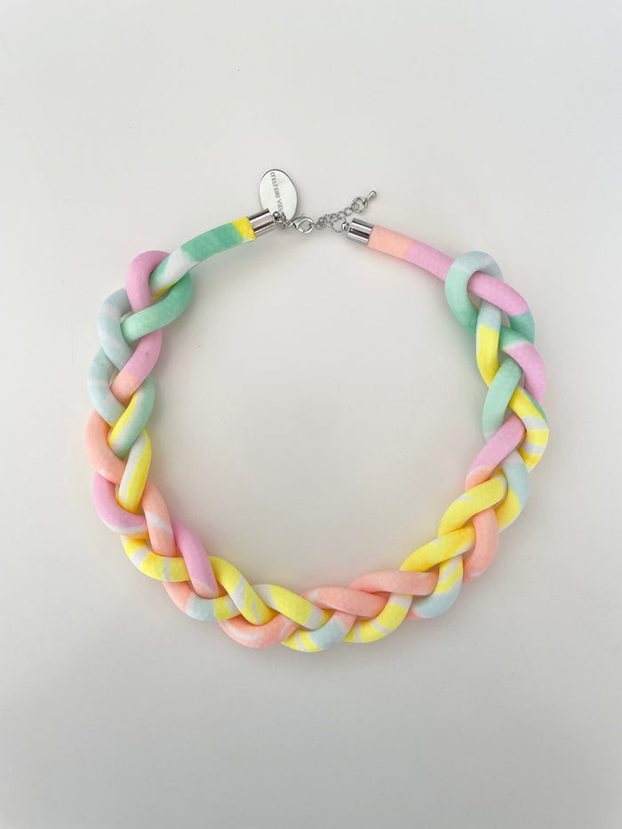 COLLAR TRENZA multicolor pastel fluor