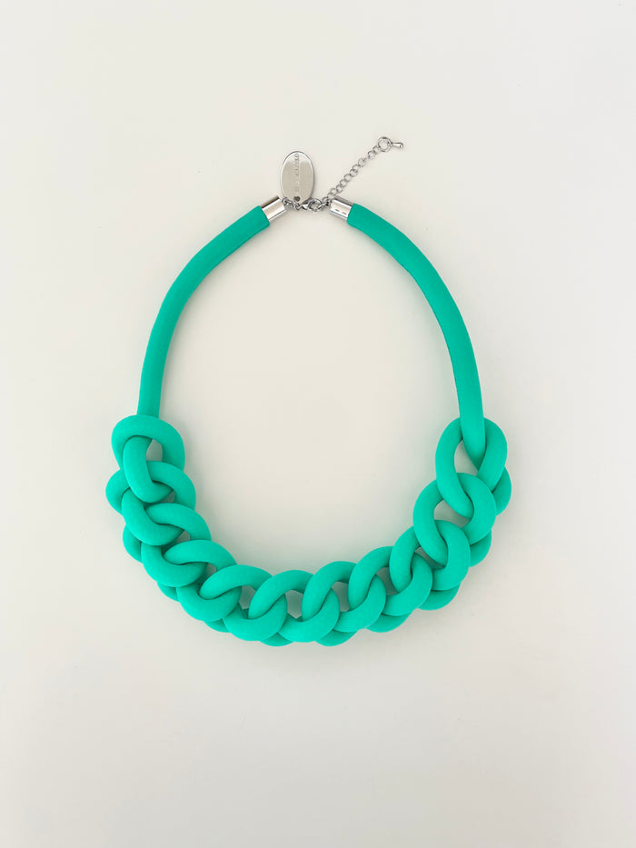 COLLAR CADENA verde esmeralda opaco