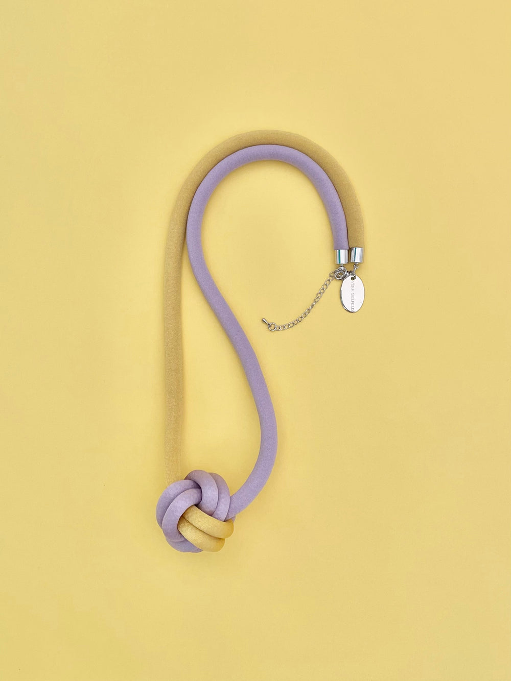 Collar Bola Bicolor - mostaza/lila claro