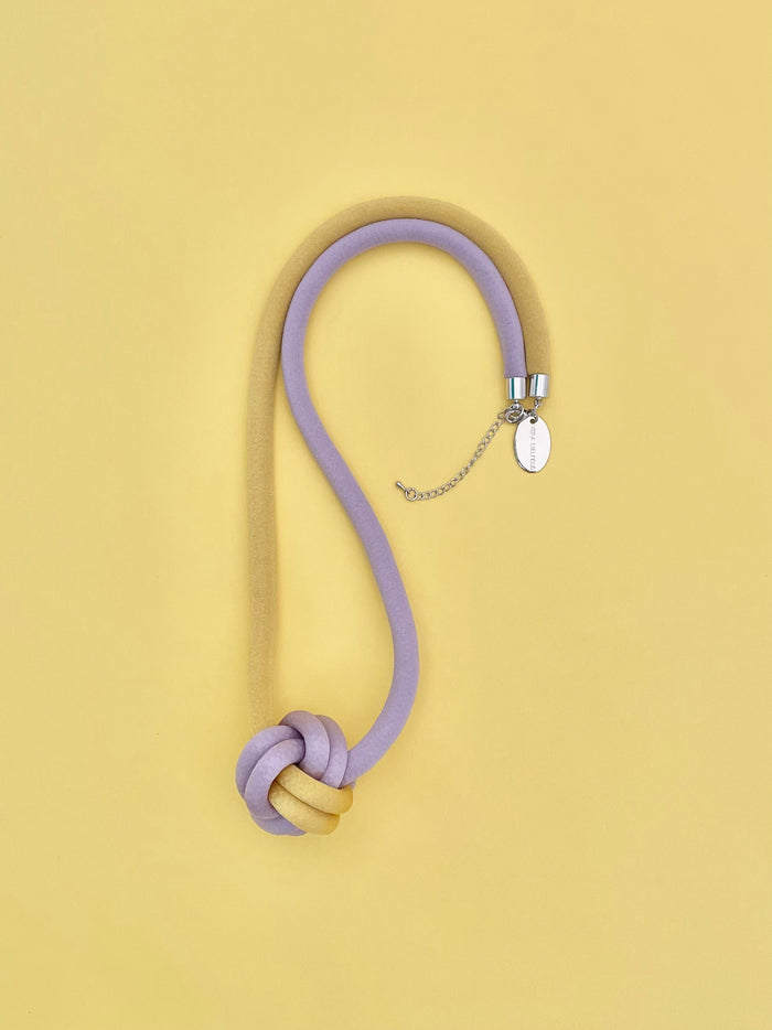 Collar Bola Bicolor - mostaza/lila claro