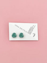 aros nudito de tela menta oscuro livianos