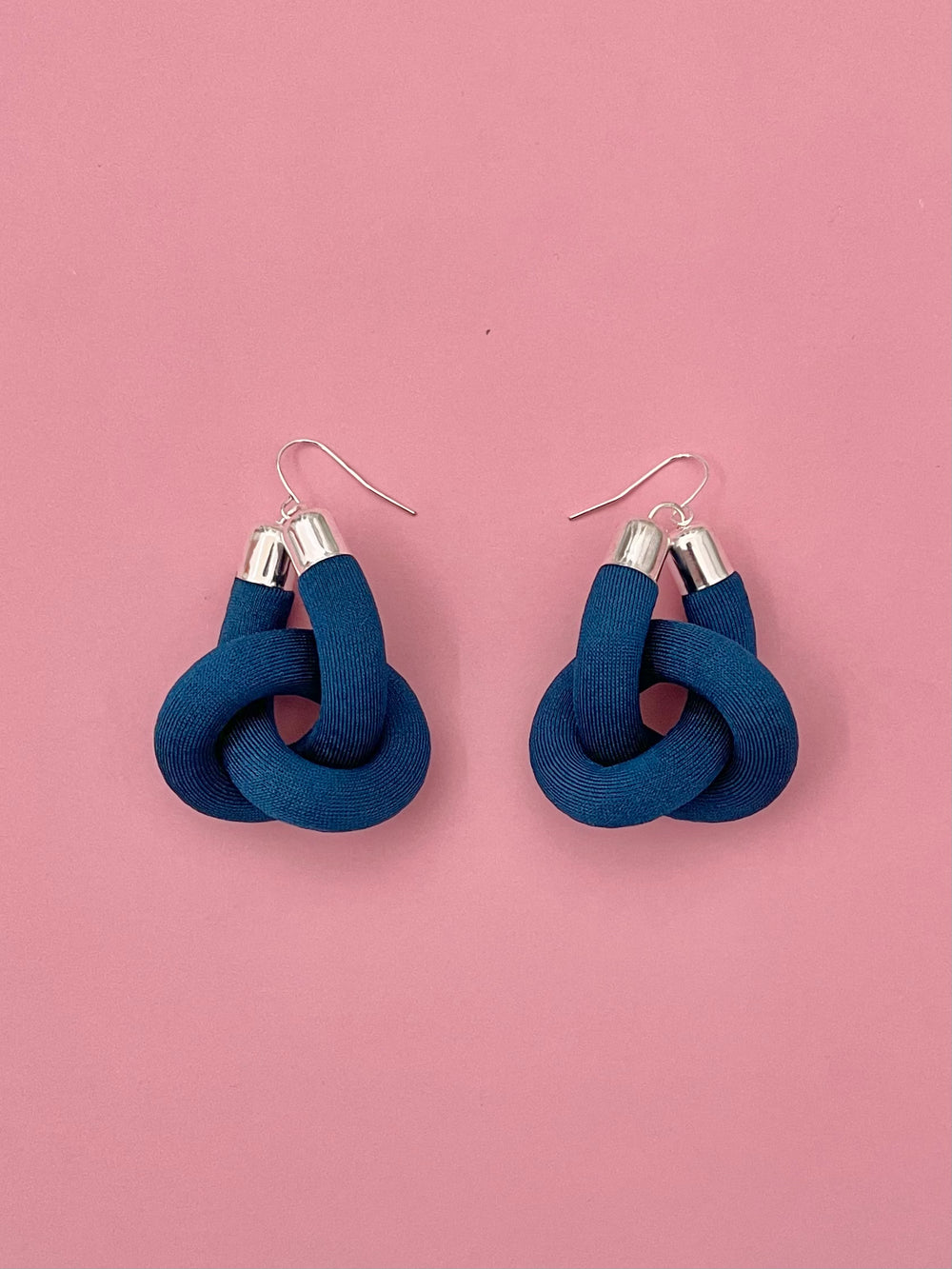 Aros Nudo Colgante - azul petróleo