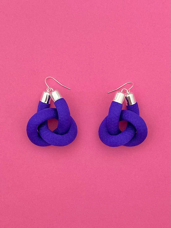 Aros Nudo Colgante - morado