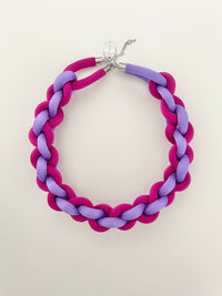 Collar Bicolor Trenzado - lila/magenta