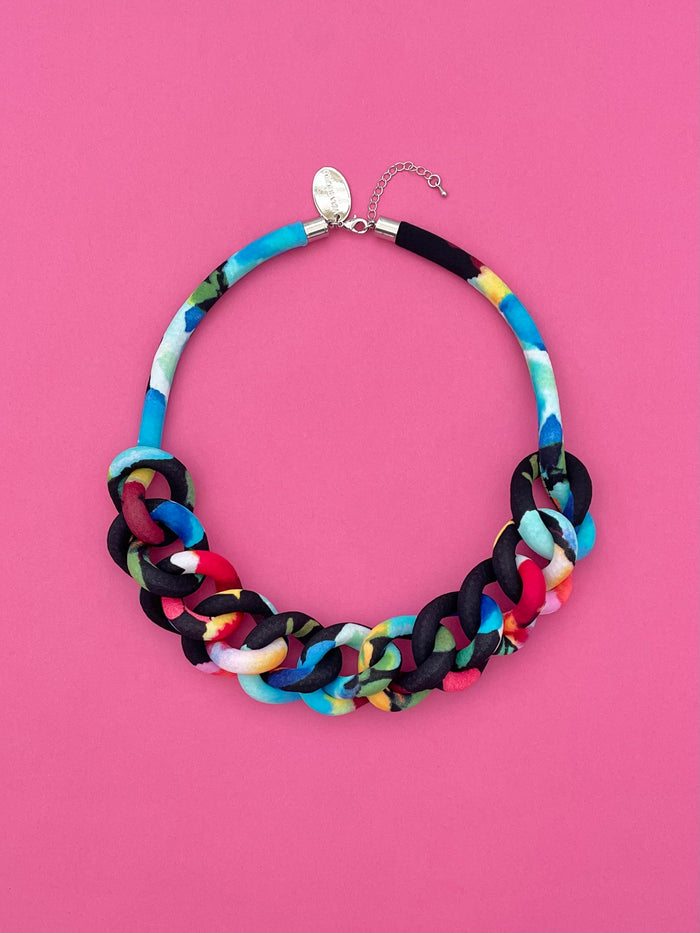 Collar Cadena - multicolor ochentero