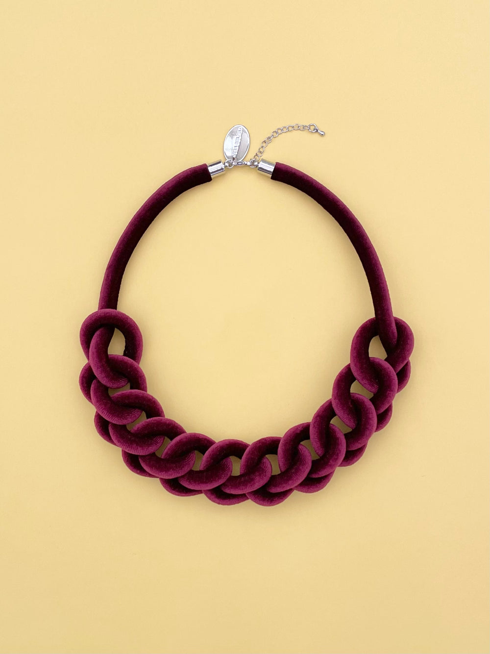 Collar Cadena - terciopelo burdeo