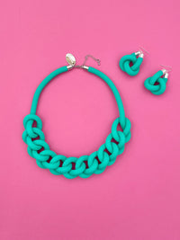 Collar Cadena - verde esmeralda opaco