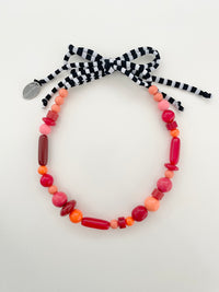 Collar Resina - rojo/naranjo