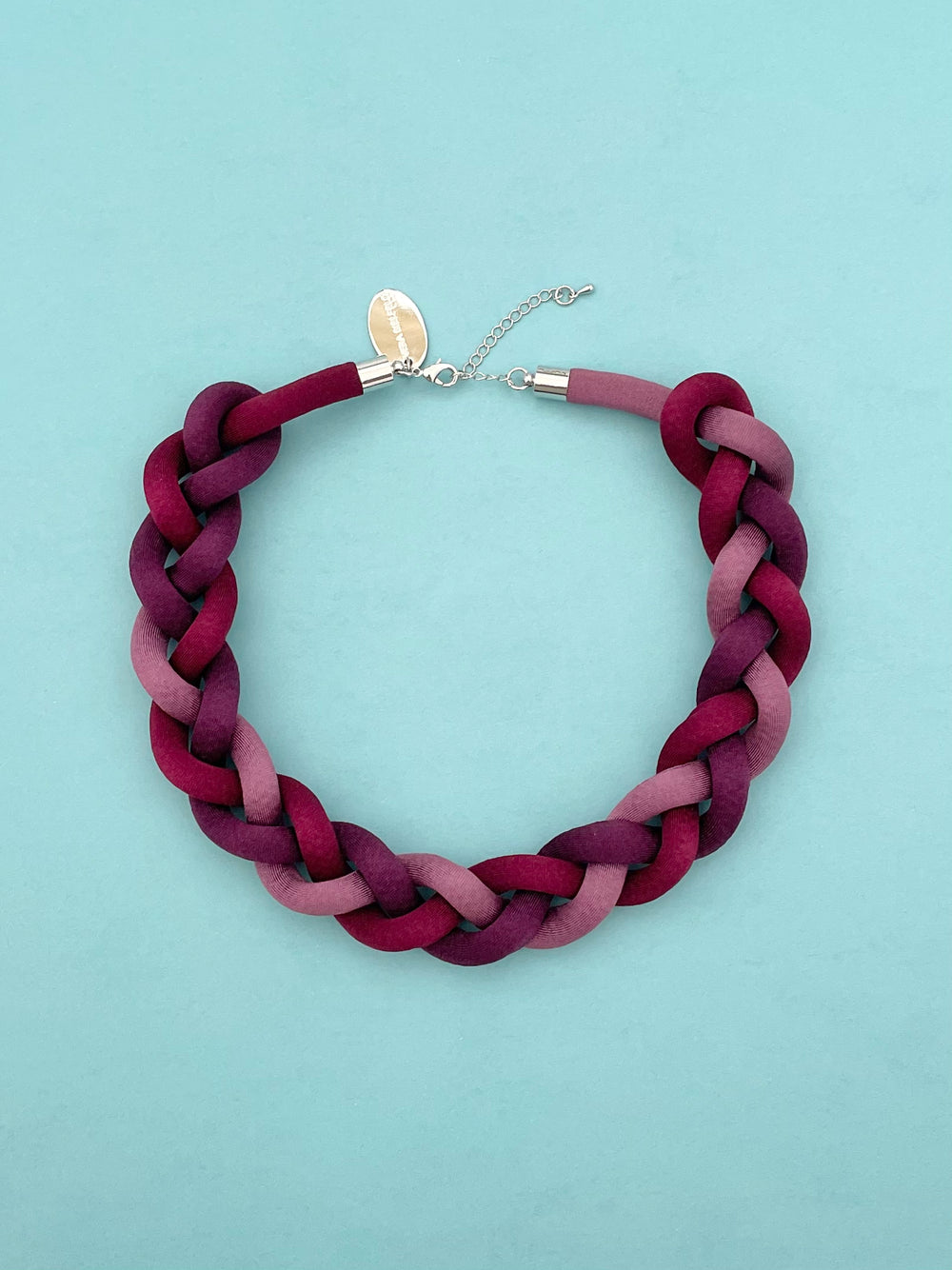 Collar Trenzado - degradé burdeo