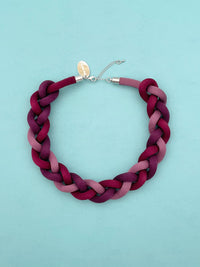 Collar Trenzado - degradé burdeo