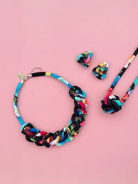 Aros Nudo Colgante - multicolor ochentero