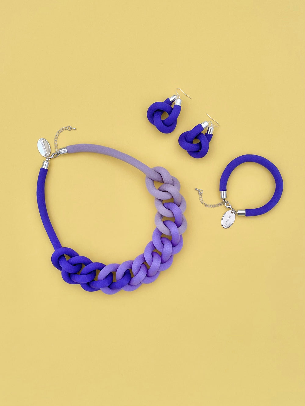 Aros Nudo Colgante - morado