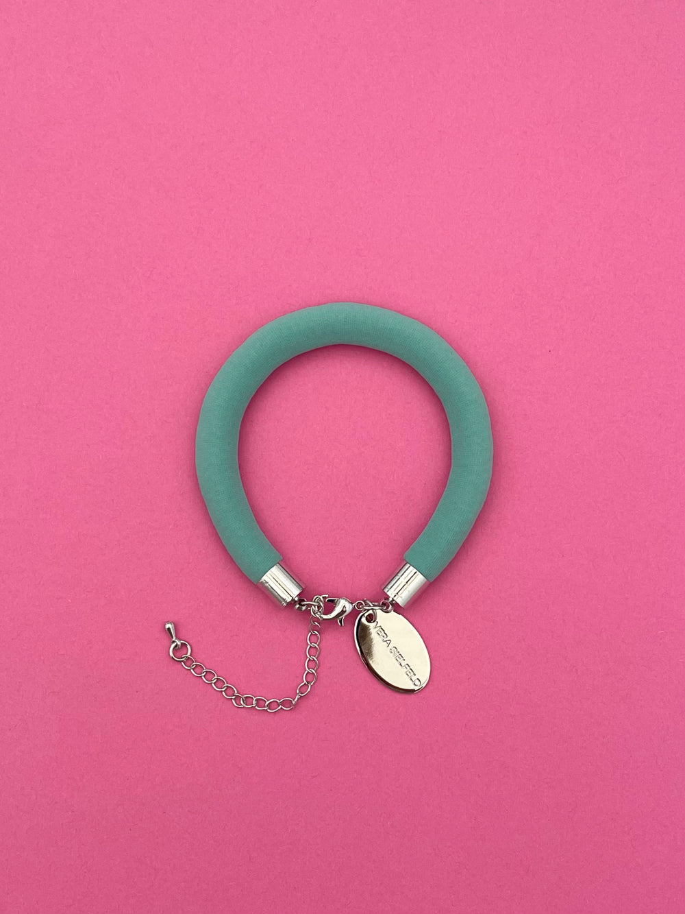 pulsera simple lisa de tela menta oscuro