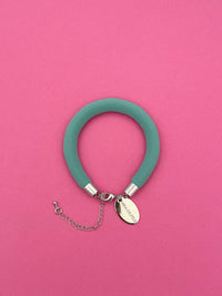 pulsera simple lisa de tela menta oscuro