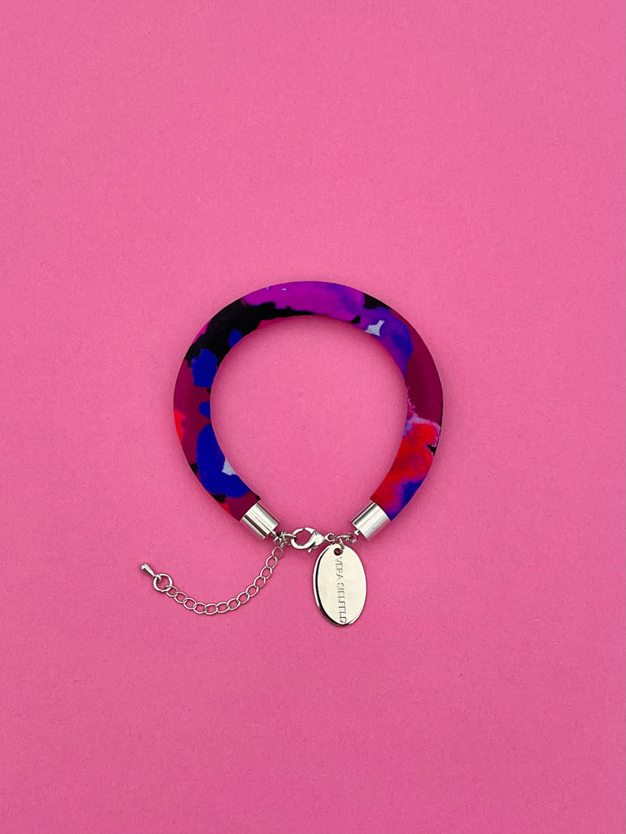 Pulsera Simple - multicolor morado/burdeo/rojo
