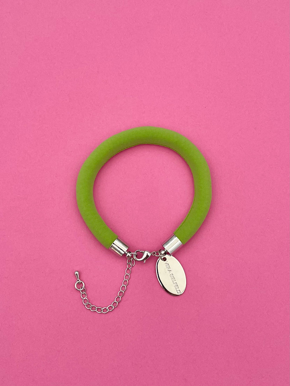 pulsera simple verde pistacho de tela