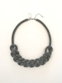 COLLAR CADENA lurex brillo plateado
