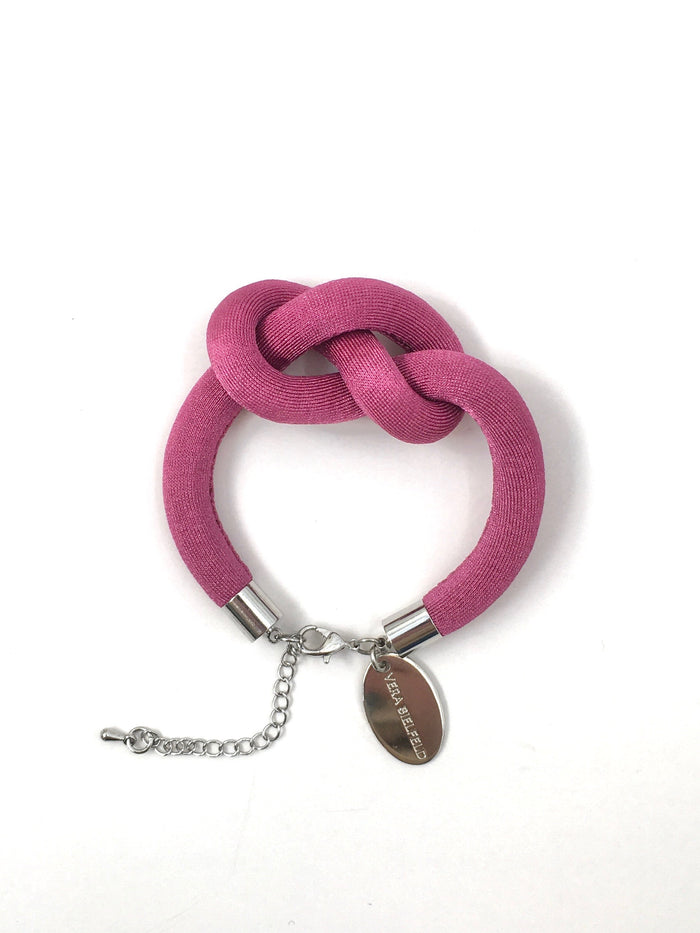 PULSERA NUDO burdeo claro