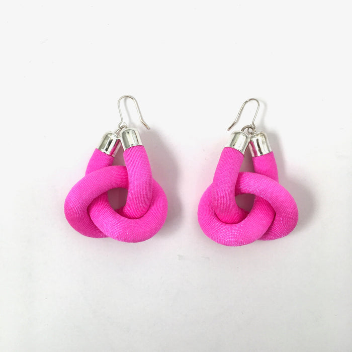 AROS NUDO COLGANTES fucsia chicle neon