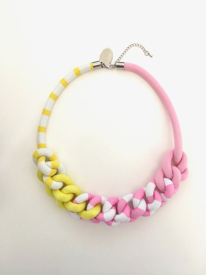 COLLAR CADENA mix rosado amarillo
