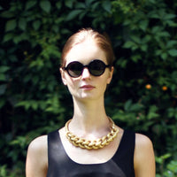 COLLAR CADENA lurex brillo plateado