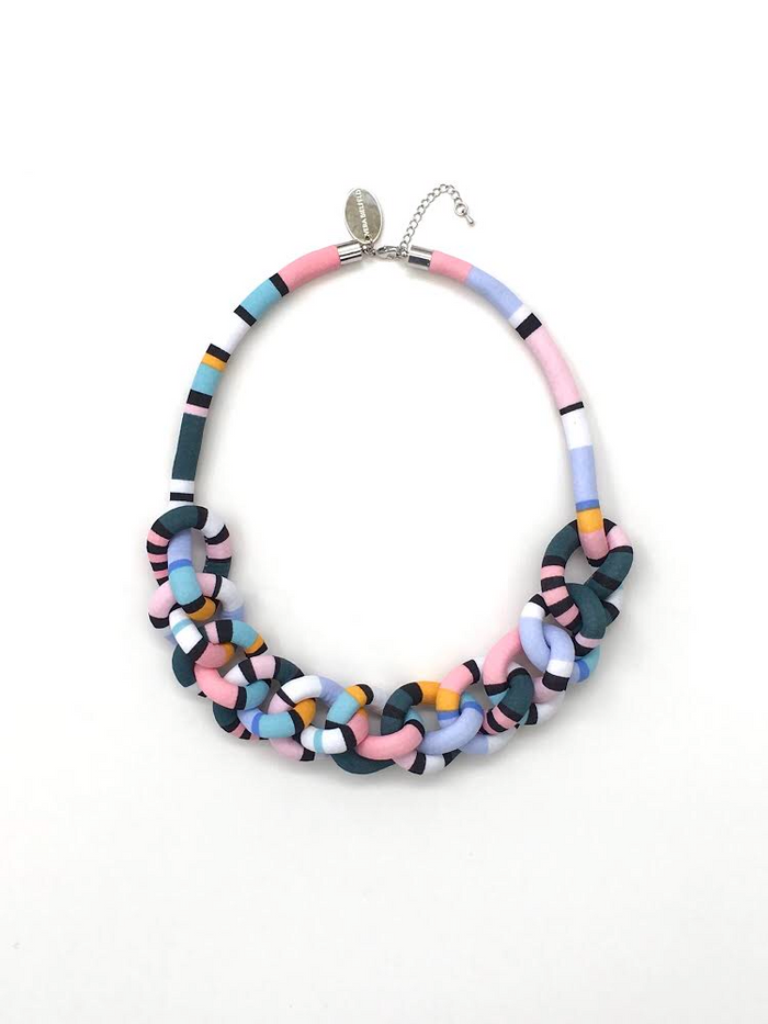 Collar Cadena rayado multicolor